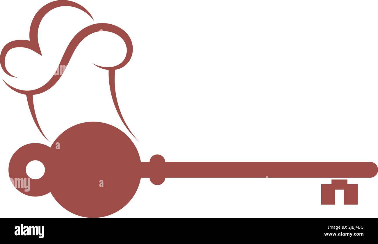 Key and Chef logo concept design illustration vector Stock Vector