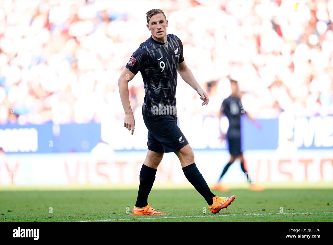 Chris Wood of New Zealand during the friendly match between Peru and New Zealand played at RCDE Stadium on June 5, 2022 in Barcelona, Spain. (Photo by Bagu Blanco / PRESSINPHOTO) Stock Photo