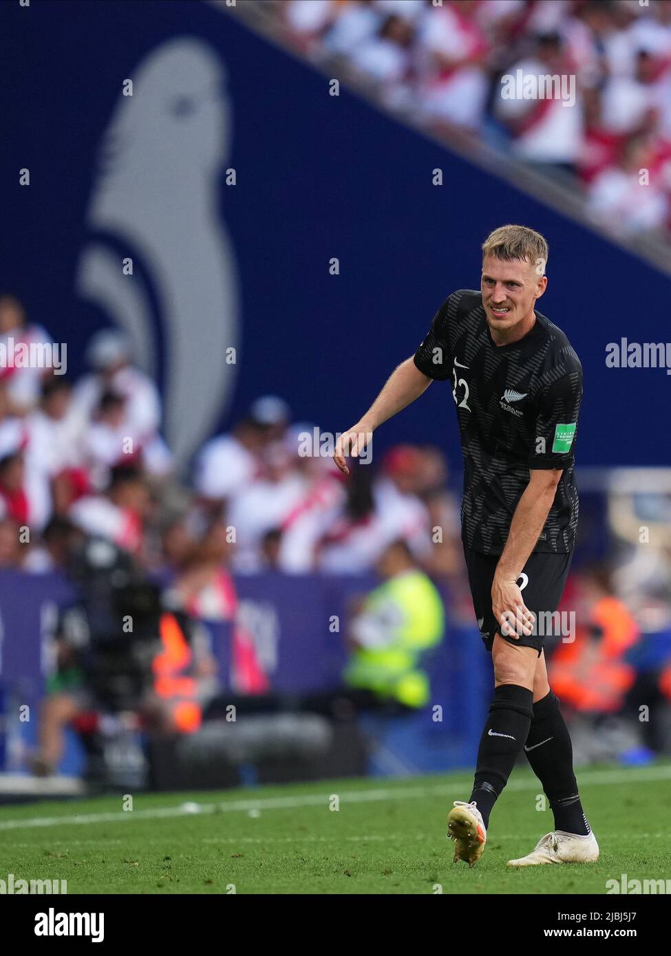 Niko Kirwan of New Zealand during the friendly match between Peru and New Zealand played at RCDE Stadium on June 5, 2022 in Barcelona, Spain. (Photo by Bagu Blanco / PRESSINPHOTO) Stock Photo