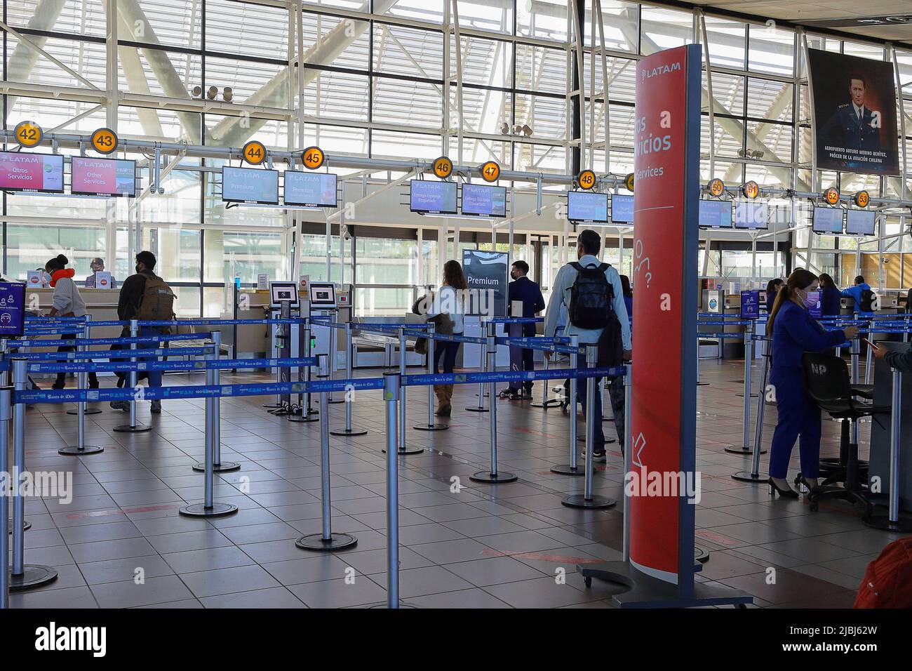 Santiago, Chile-May 20, 2022: Latam (Chilean airline) counter Stock Photo