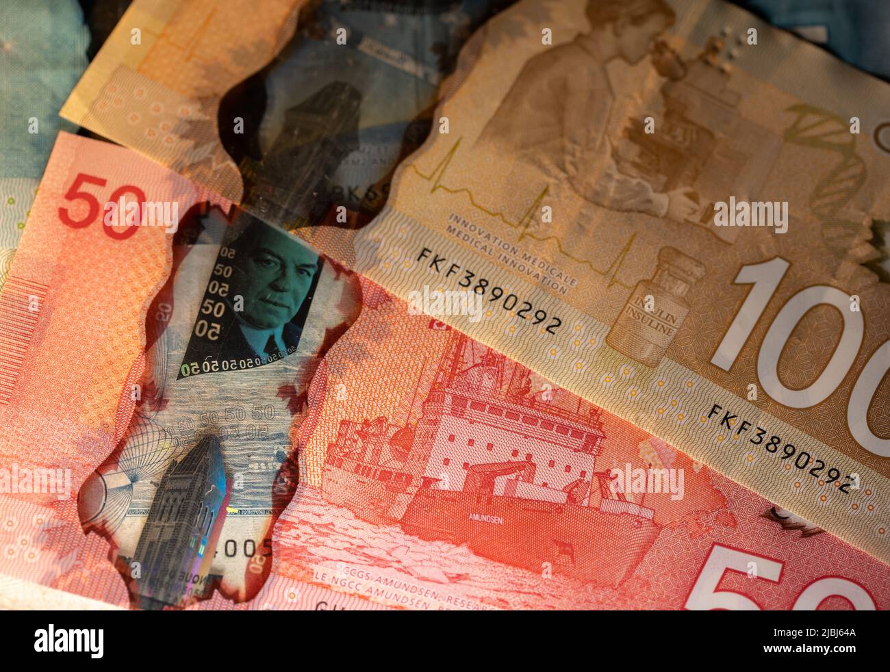 100 canadian dollar bill 50 hi-res stock photography and images