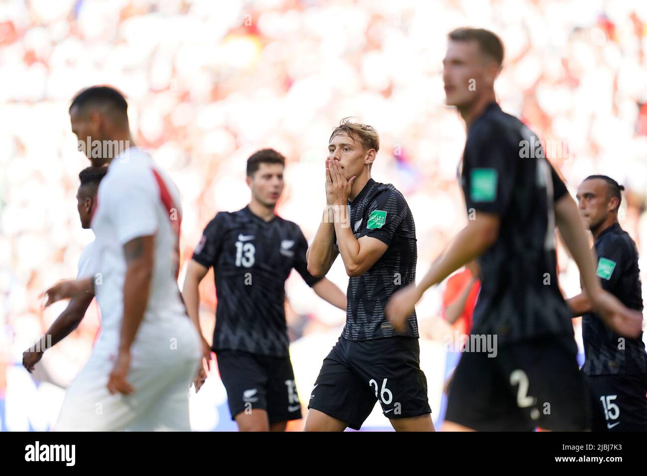 Ben Waine Of New Zealand Reacts During The Friendly Match Between Peru And New Zealand Played At Rcde Stadium On June 5 22 In Barcelona Spain Photo By Bagu Blanco Pressinphoto
