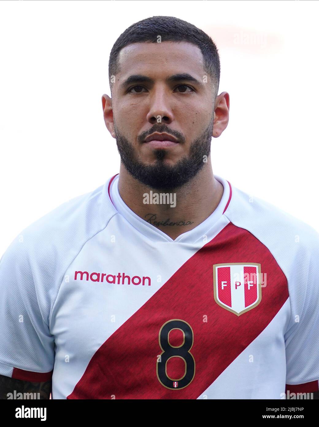 Sergio Pena of Peru during the friendly match between Peru and New Zealand  played at RCDE Stadium on June 5, 2022 in Barcelona, Spain. (Photo by Bagu  Blanco / PRESSINPHOTO Stock Photo - Alamy
