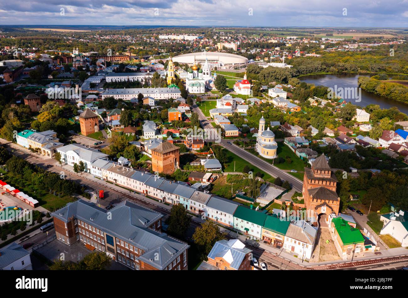 Panorama of sights of historic center Kolomna city. Russia Stock Photo ...