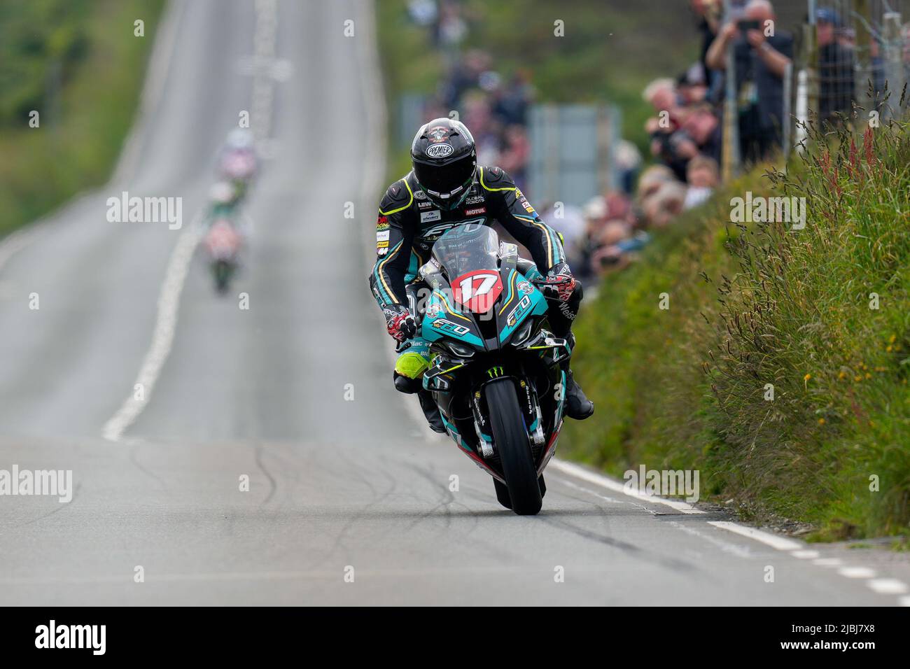 Douglas, Isle Of Man. 19th Jan, 2022. Brian McCormack (1000 BMW) representing the FHO Racing BMW/The Roadhouse Macau team during the RL360 Superstock TT Race at the Isle of Man, Douglas, Isle of Man on the 6 June 2022. Photo by David Horn/PRiME Media Images Credit: PRiME Media Images/Alamy Live News Stock Photo