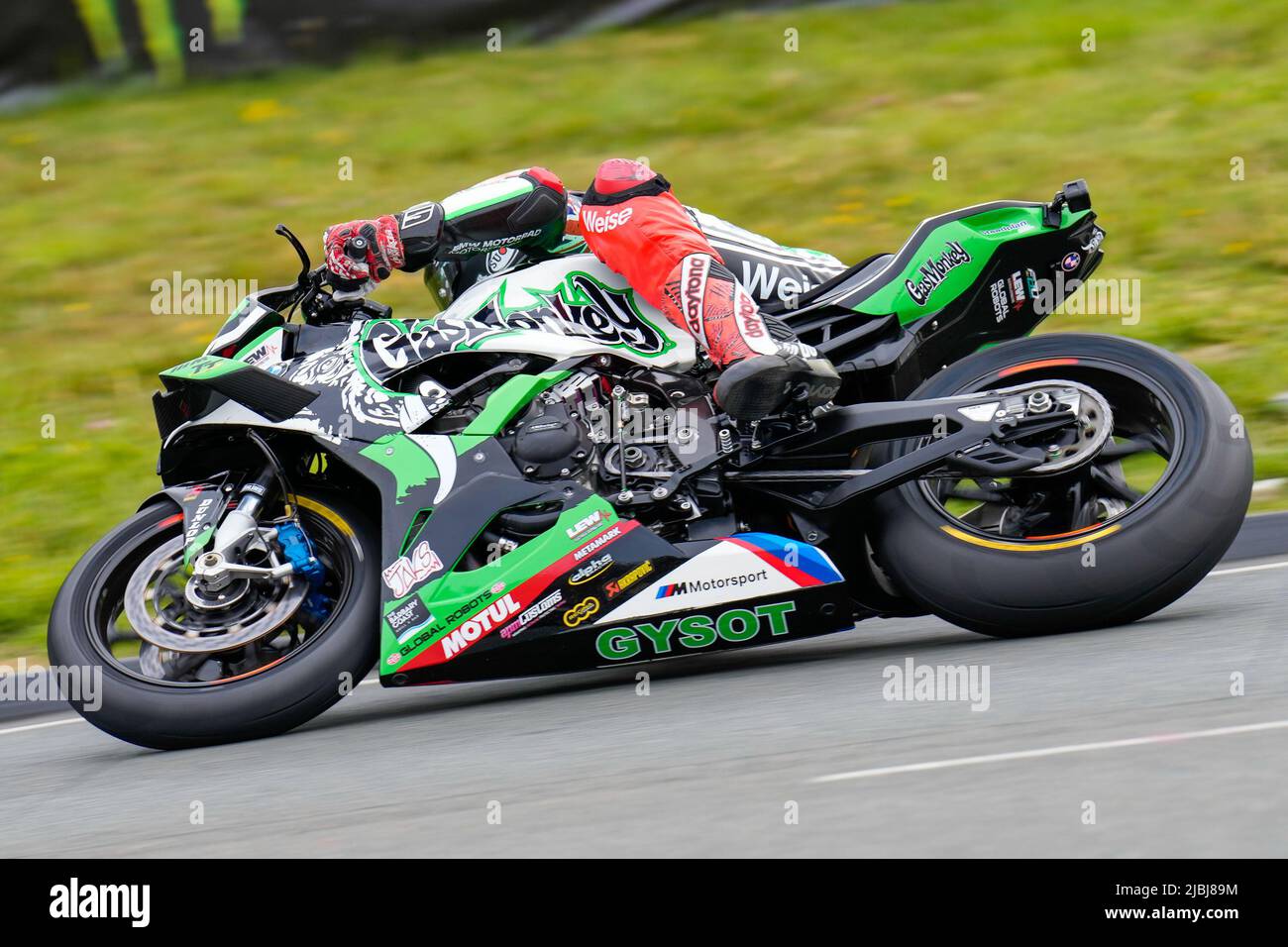 Douglas, Isle Of Man. 19th Jan, 2022. Peter Hickman (1000 BMW) representing the Gas Monkey Garage by FHO Racing team during the RL360 Superstock TT Race at the Isle of Man, Douglas, Isle of Man on the 6 June 2022. Photo by David Horn/PRiME Media Images Credit: PRiME Media Images/Alamy Live News Stock Photo