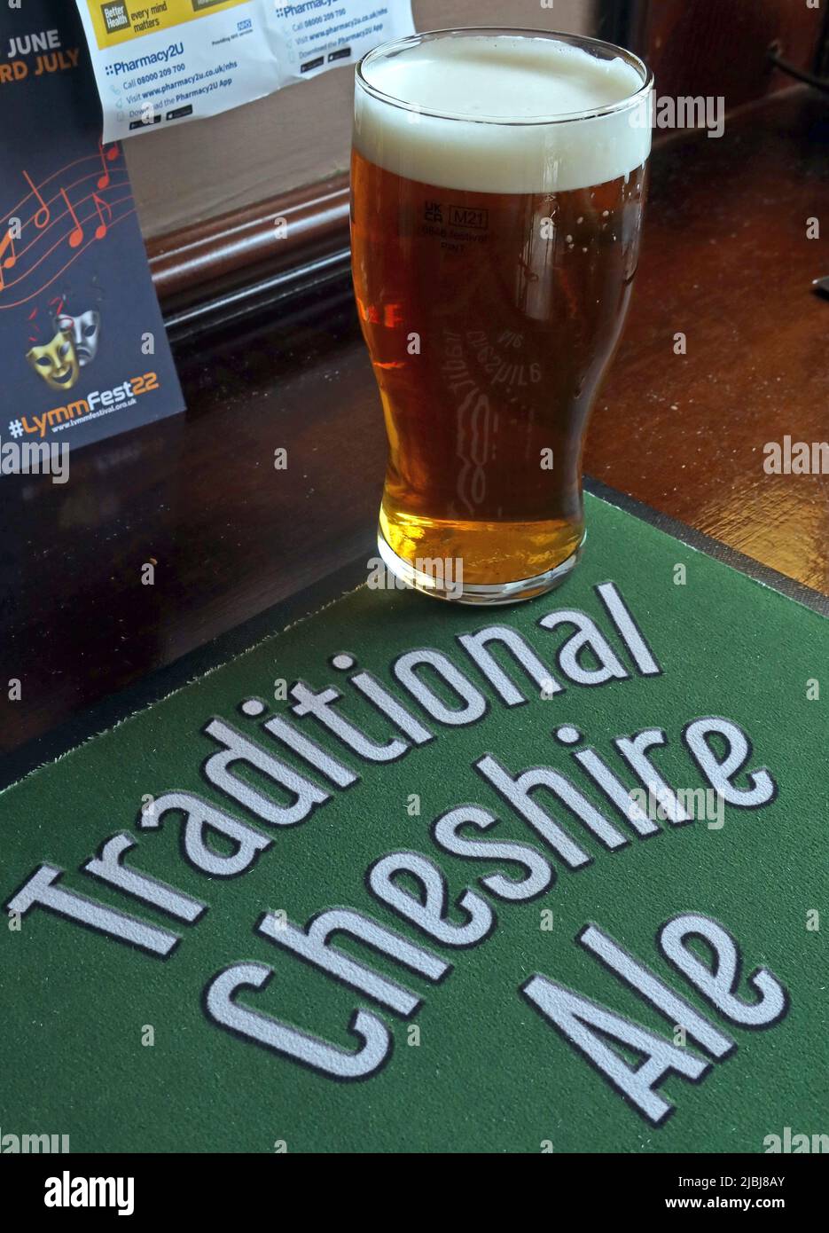 Traditional Cheshire Ale, The Brewery Tap, 18 Bridgewater Street, Lymm, Cheshire, England, UK,  WA13 0AB Stock Photo