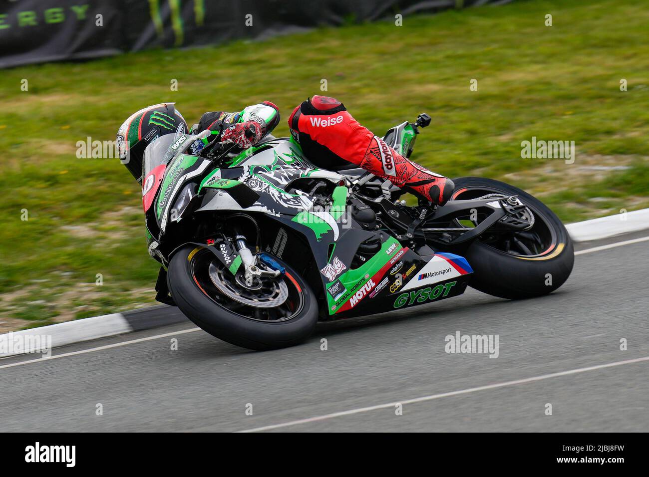 Douglas, Isle Of Man. 19th Jan, 2022. Peter Hickman (1000 BMW) representing the Gas Monkey Garage by FHO Racing team during the RL360 Superstock TT Race at the Isle of Man, Douglas, Isle of Man on the 6 June 2022. Photo by David Horn/PRiME Media Images Credit: PRiME Media Images/Alamy Live News Stock Photo