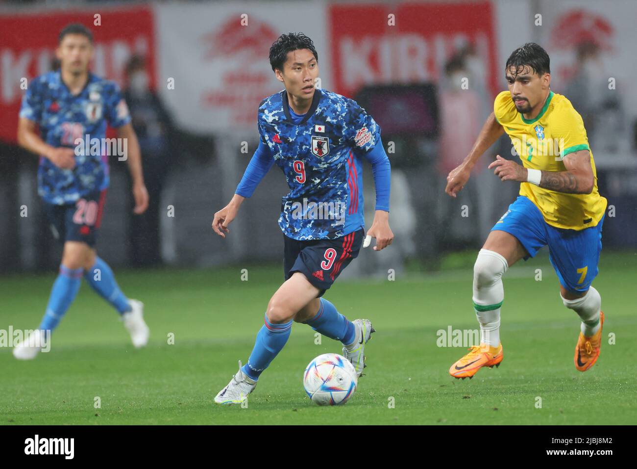 National Stadium, Tokyo, Japan. 6th June, 2022. (L to R) Daichi Kamada