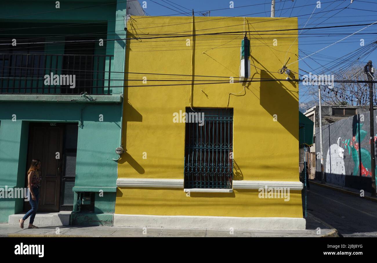 Textures and colors in Barrio Antiguo of Monterrey Mexico Stock Photo Alamy