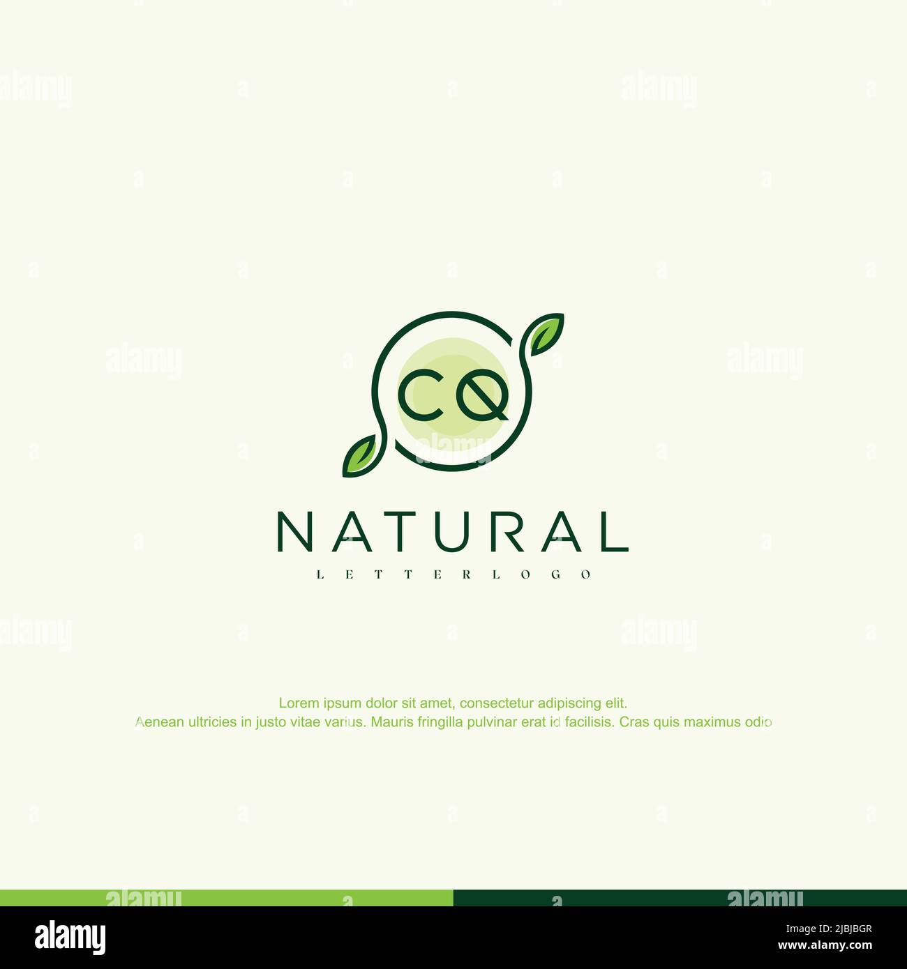 CQ Initial natural logo template vector Stock Vector