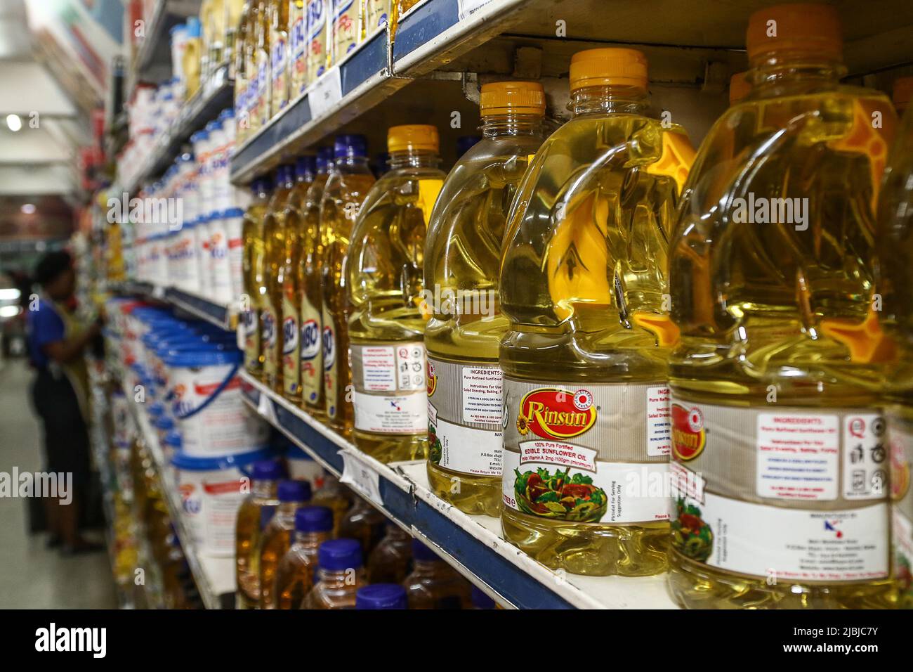 Nakuru, Kenya. 06th June, 2022. Plastic bottles of vegetable oil seen