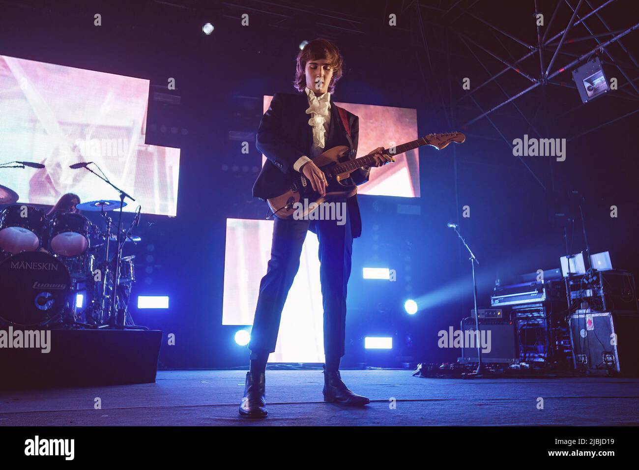 Rome, Italy. 31st Mar, 2019. Thomas Raggi performs on stage with is band Maneskin at Atlantico in Rome. (Photo by Valeria Magri/SOPA Images/Sipa USA) Credit: Sipa USA/Alamy Live News Stock Photo