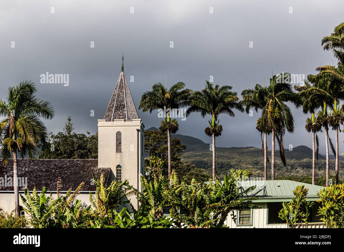 The Wananalua Congregational Church, Hana, Maui, Hawaii, USA Stock Photo