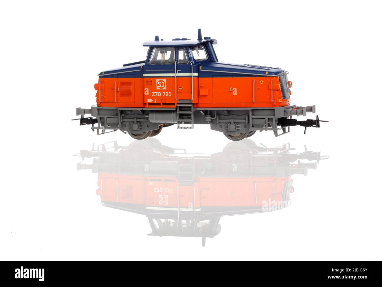 Stockholm, Sweden - November 23, 2018: A H0 scale model of a  SJ  class Z70 produced by Jeco. Stock Photo
