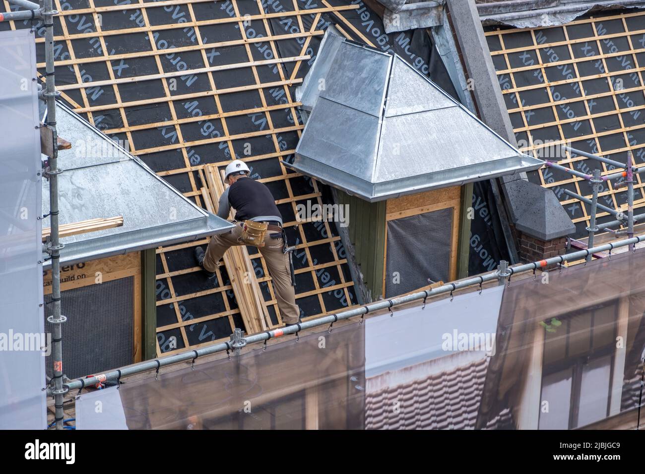 Amsterdam, Netherlands May 24, 2022. Building roof construction