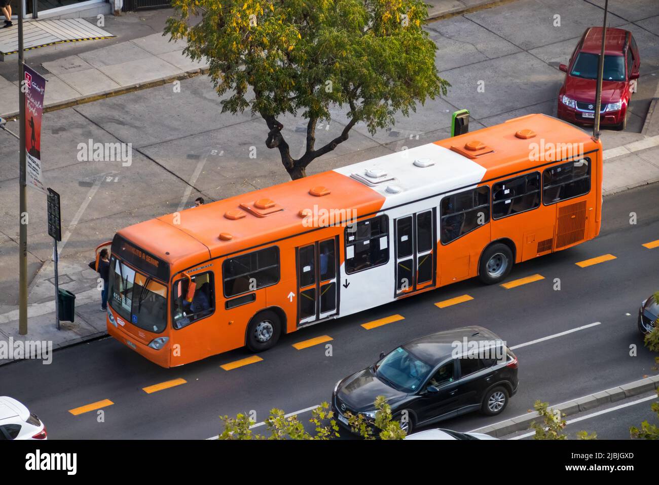 Transantiago bus in Las Condes, Santiago, Chile Stock Photo