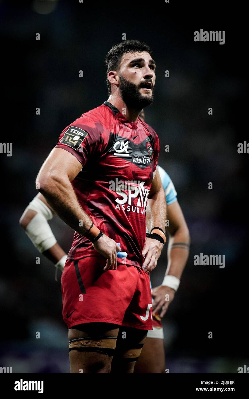 Charles Ollivon for RCT during the rugby TOP 14 match between Racing 92  (R92) and RC Toulon (RCT) at the Paris La Defense Arena, in La Defense,  France on June 5, 2022.