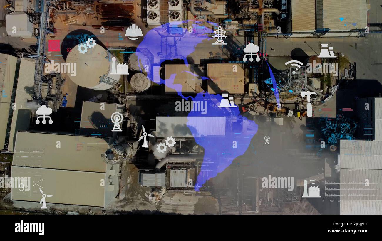 View of Smart factory concept. Communication network. INDUSTRY4.0 Stock Photo ...