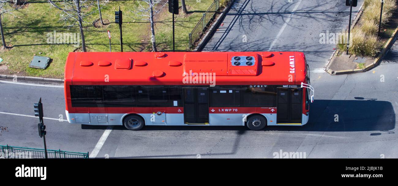 Bus in Santiago, Chile Stock Photo