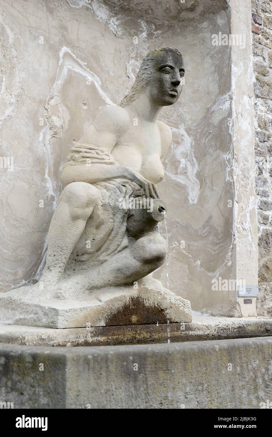 Sculpture  'Stone Beauty' at the Salvatorkirche in Gera, Thuringia, Germany Stock Photo