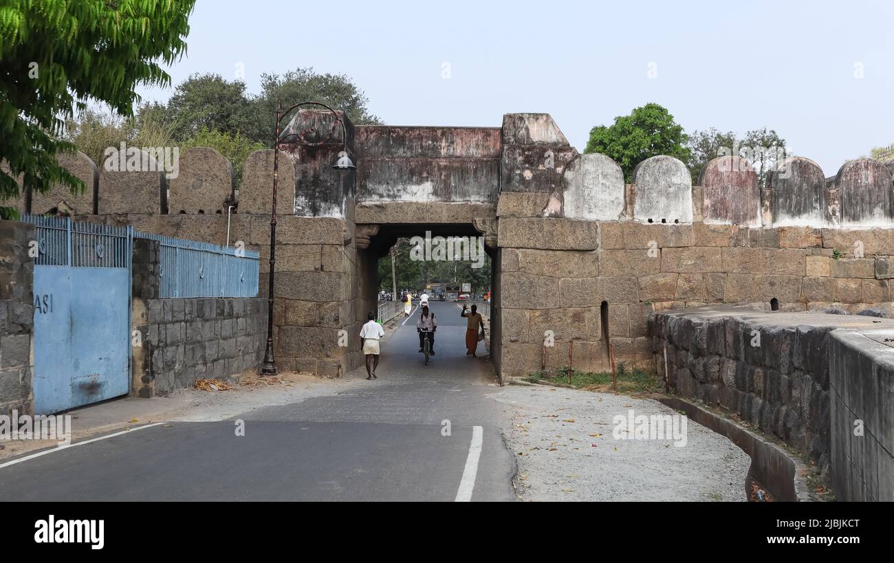 Main Entrance of the Vellore Fort, Vellore, Tamilnadu, India. Stock Photo