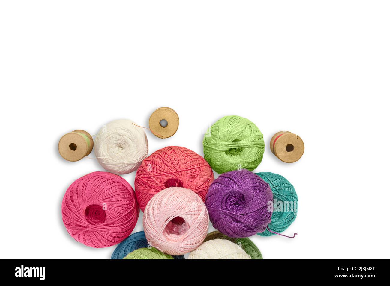 Soft Blue Woolen Yarn Isolated On White Top View Stock Photo - Download  Image Now - Ball Of Wool, Cut Out, Blue - iStock