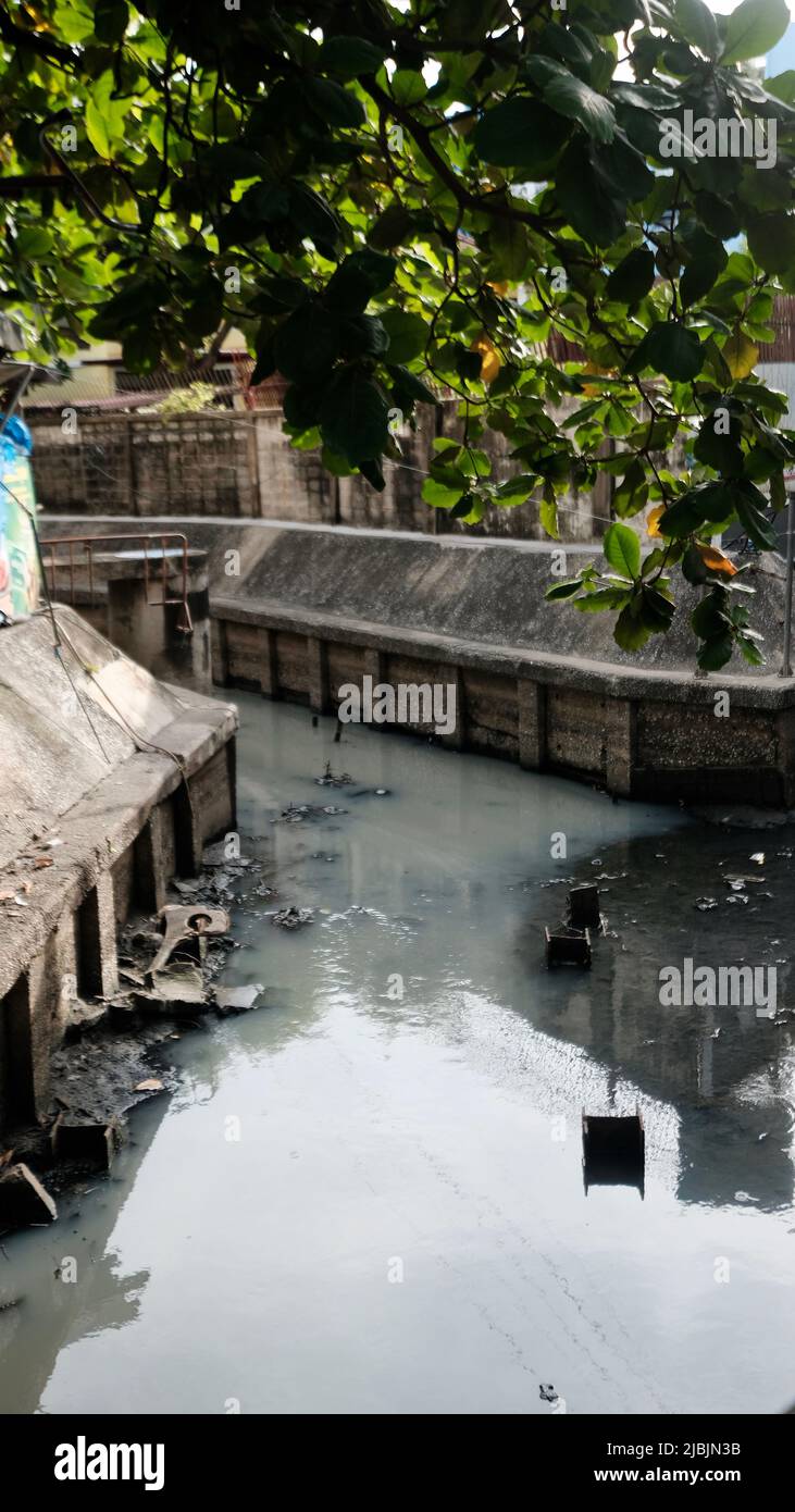 Drain Feeder Canal for the The Saen Saeb Canal Chidlom Bangkok Thailand Stock Photo