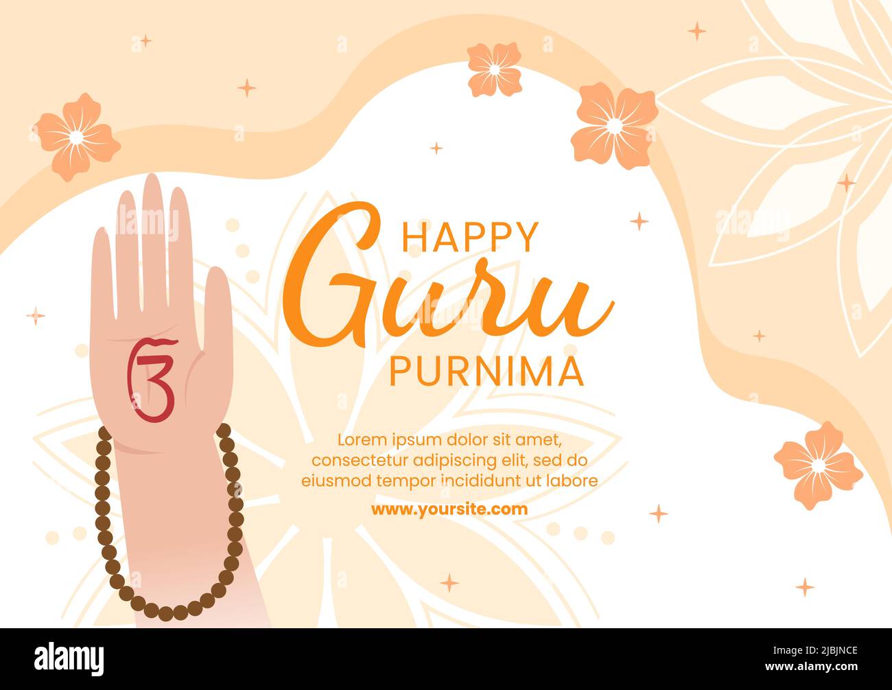 Guru Purnima of Indian Festival Template Social Media Flat Cartoon