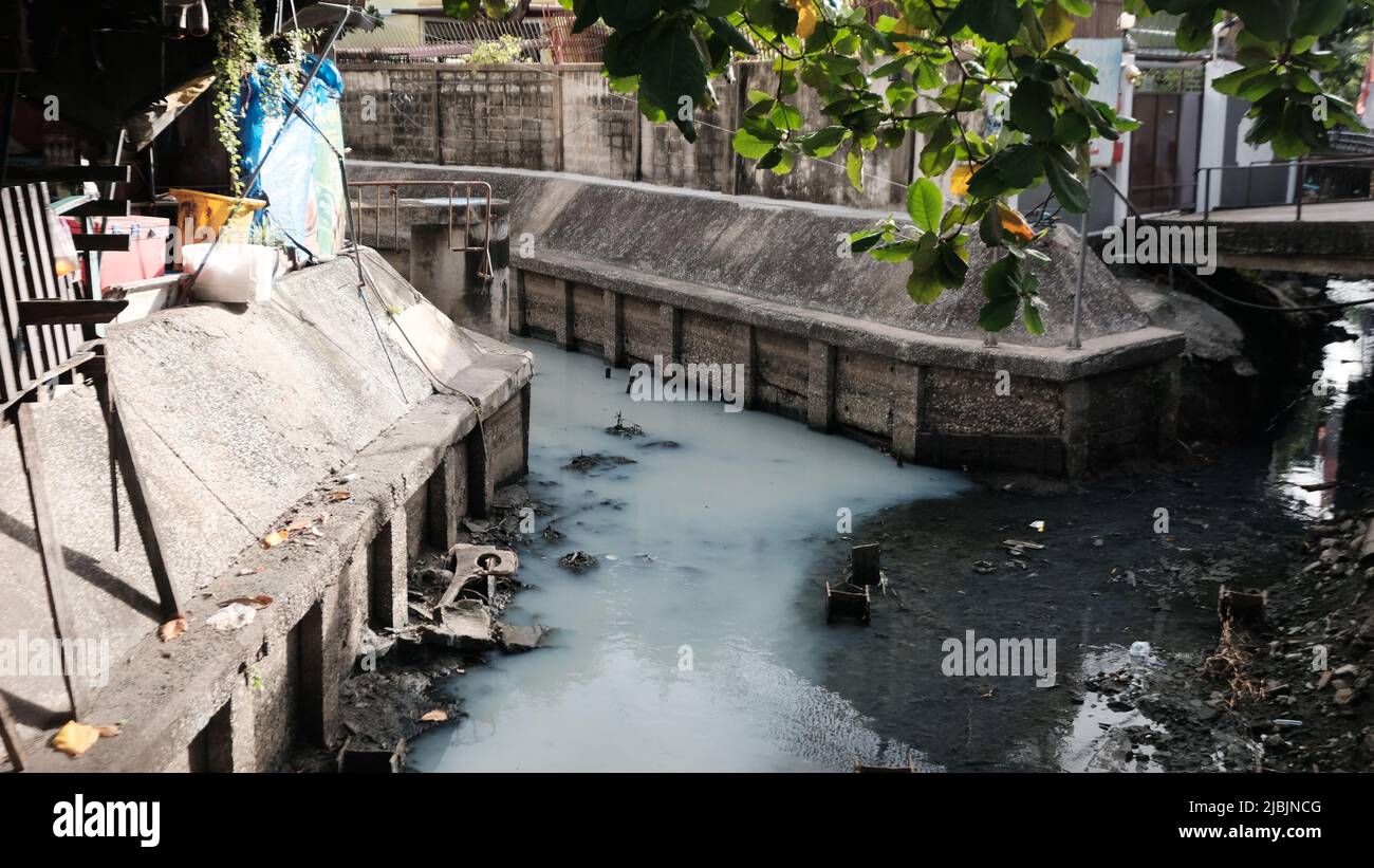 Drain Feeder Canal for the The Saen Saeb Canal Chidlom Bangkok Thailand Stock Photo