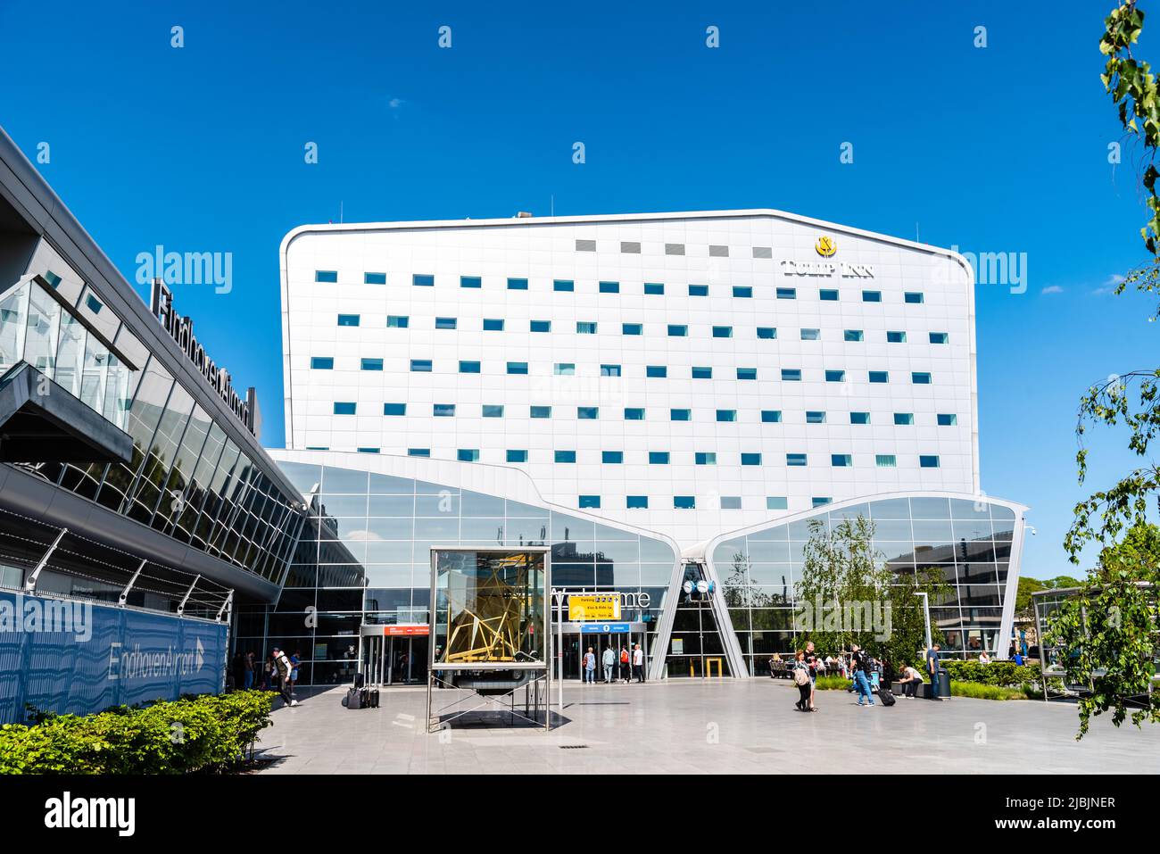 Eindhoven, Netherlands - May 89, 2022: The new terminal of the airport. Transportation contemporary architecture Stock Photo