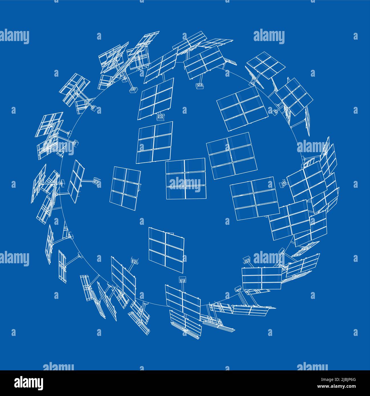 Solar Panels on Earth Concept. Vector Stock Vector Image & Art - Alamy