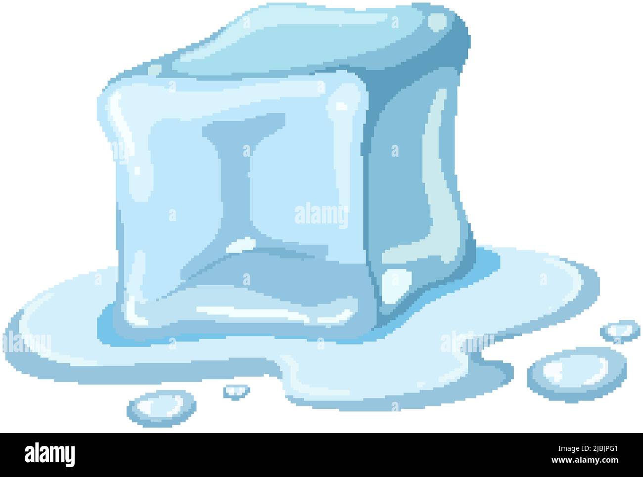 A melting ice cube on white background illustration Stock Vector Image ...