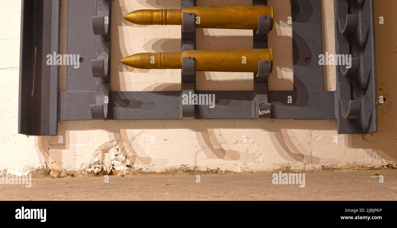 Shell rack inside an old bunker from WW2, used by the dutch and the ...