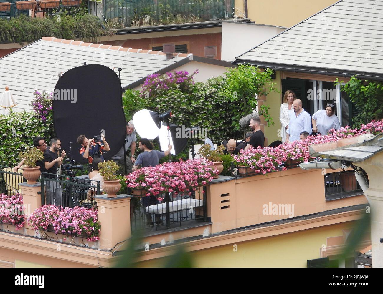 Portofino, Elisabetta Canalis shooting on the set of a commercial Stock