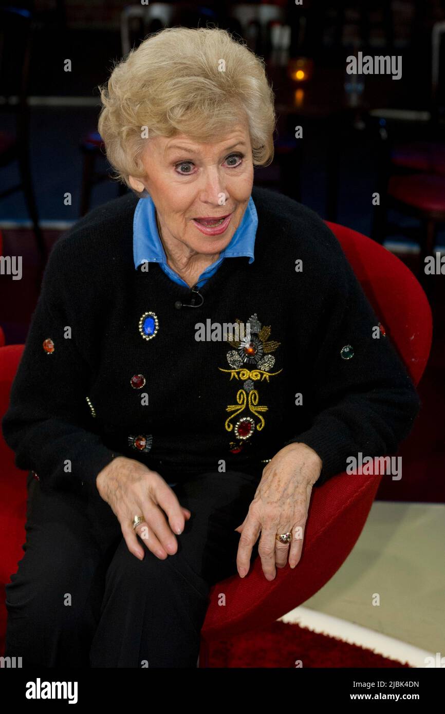 ARCHIVE PHOTO: Waltraud Haas will be 95 years old on June 9, 2022, Waltraud HAAS, actress and singer. Portrait, portrvÉ¬sst, portrait, cropped single image, single motif, as a guest on the program 'Koelner Treff' on WDR television, December 19, 2014. vÇ¬ Stock Photo