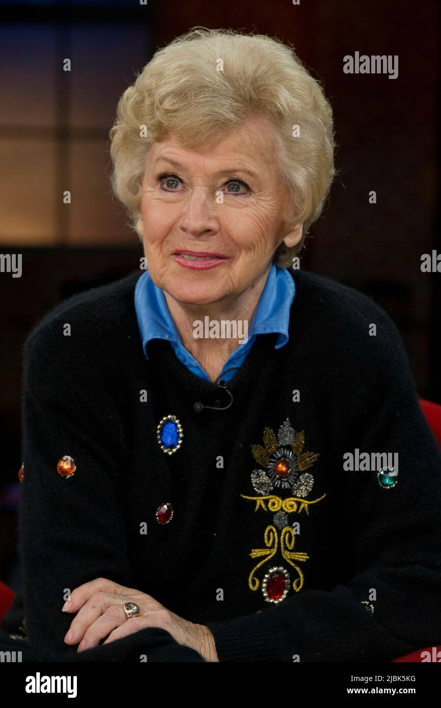 ARCHIVE PHOTO: Waltraud Haas will be 95 years old on June 9, 2022, Waltraud HAAS, actress and singer. Portrait, portrvÉ¬sst, portrait, cropped single image, single motif, as a guest in the program 'Koelner Treff' on WDR television, December 19, 2014. vÇ¬ Stock Photo
