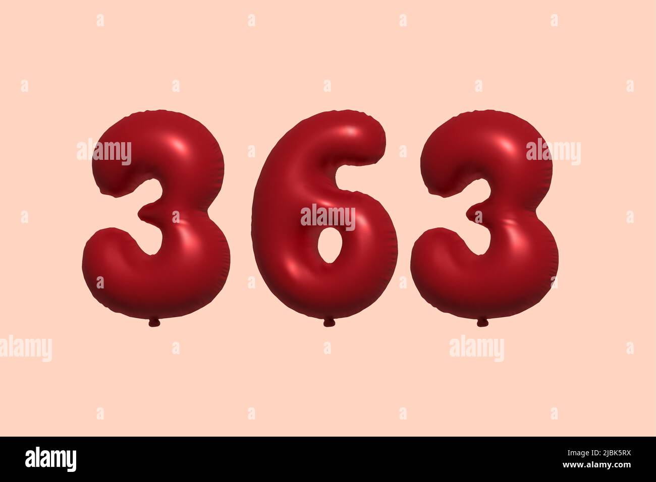 369 3d number balloon made of realistic metallic air balloon 3d rendering. 3D Red helium balloons for sale decoration Party Birthday, Celebrate anniversary, Wedding Holiday. Vector illustration Stock Vector