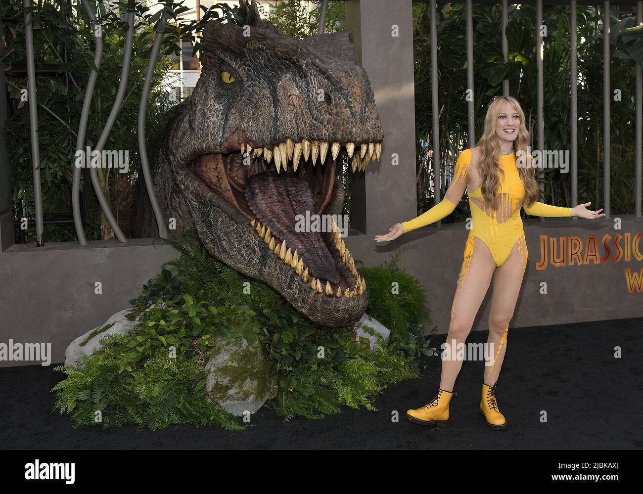 Los Angeles, USA. 06th June, 2022. Emily Carmichael arrives at the Universal Pictures' JURASSIC WORLD DOMINION Premiere held at the TCL Chinese Theater on Monday, ?June 6, 2022. (Photo By Sthanlee B. Mirador/Sipa USA) Credit: Sipa USA/Alamy Live News Stock Photo