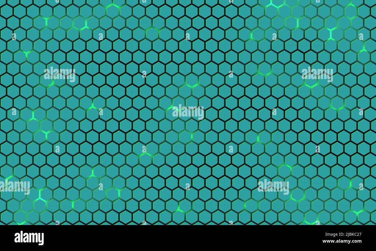 Green hexagonal technology abstract vector background with green neon