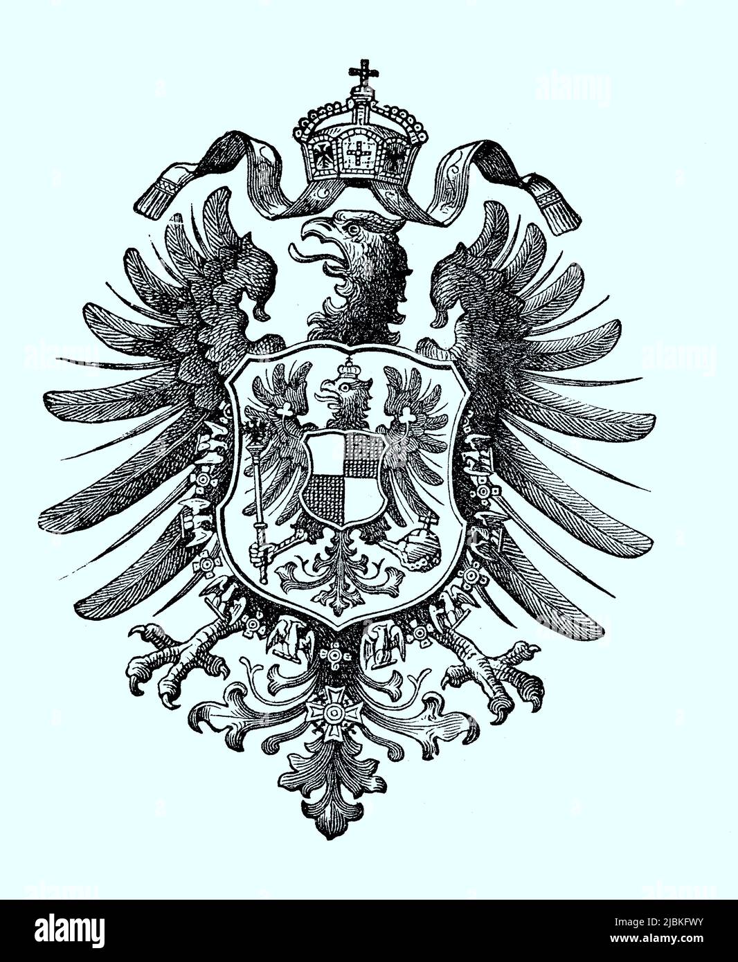 Staatswappen, Wappen aus dem Jahre 1890, Deutsches Reich, digital restaurierte Reproduktion einer Originalvorlage aus dem 19. Jahrhundert, genaues Originaldatum nicht bekannt Stock Photo