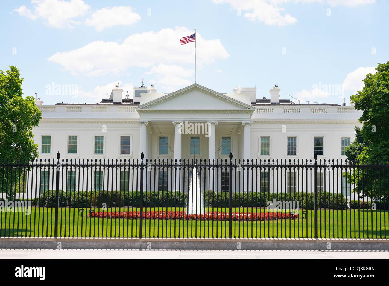 White House in 1600 Pennsylvania Avenue, Washington, D.C., USA. Official residence and workplace of the president of the United States. Stock Photo