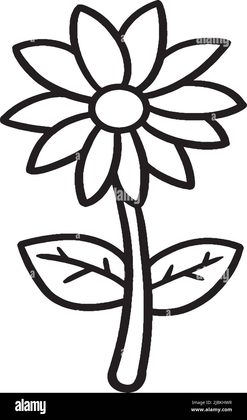 Flower Isolated Coloring Page for Kids Stock Vector Image & Art ...