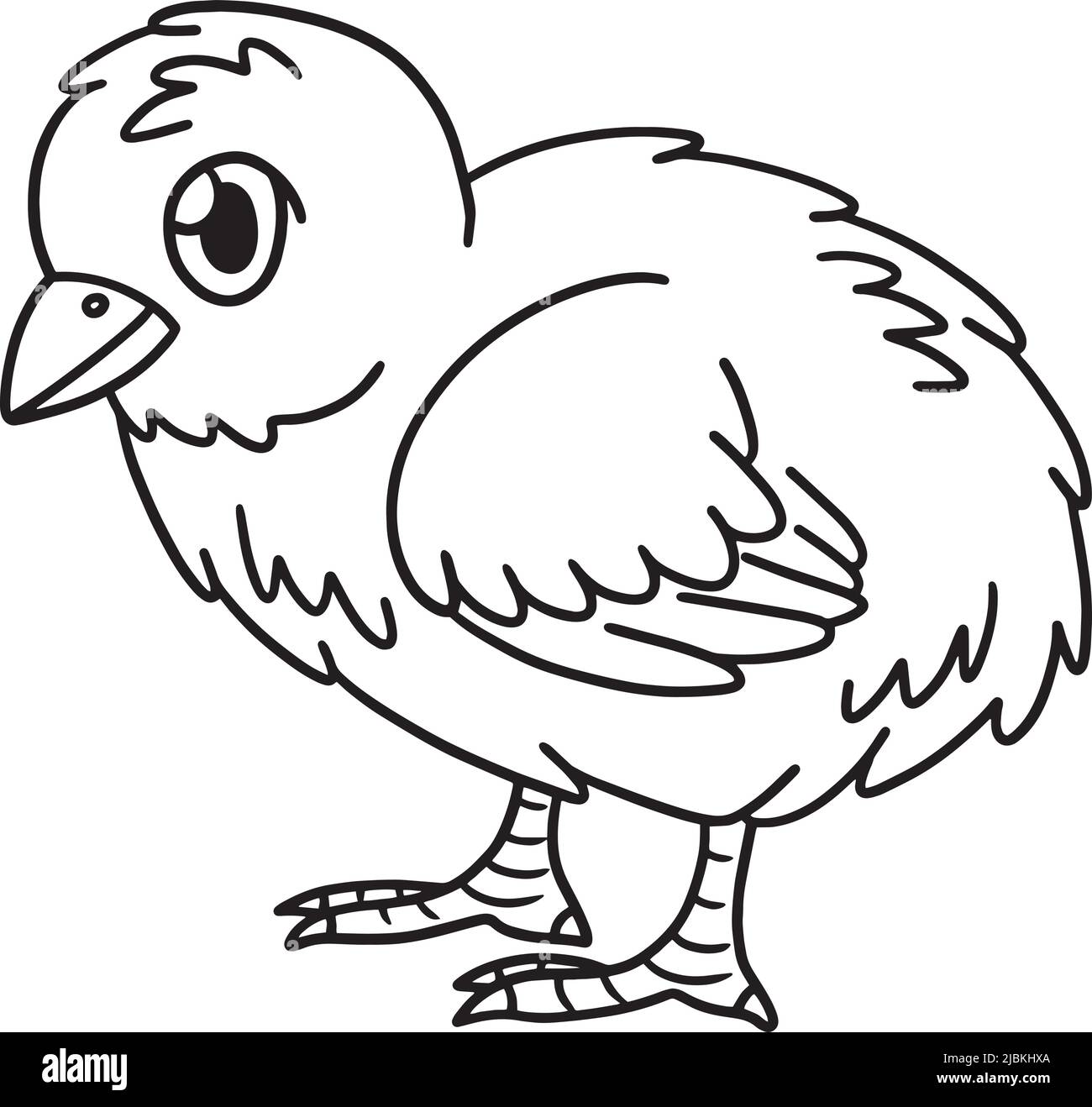 Chick Coloring Page Isolated for Kids Stock Vector