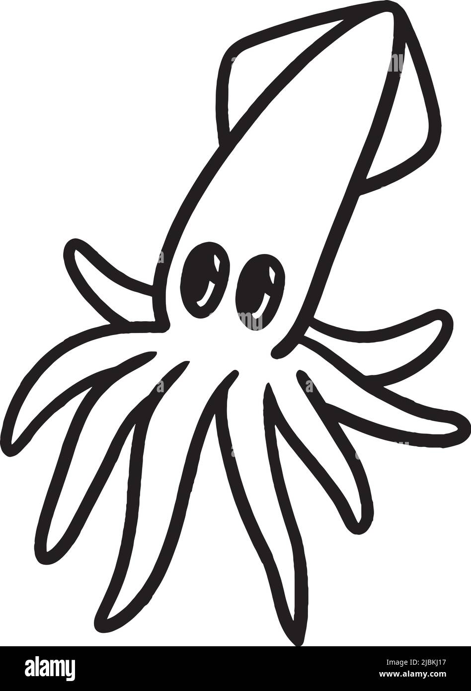 Squid Isolated Coloring Page for Kids Stock Vector Image & Art - Alamy