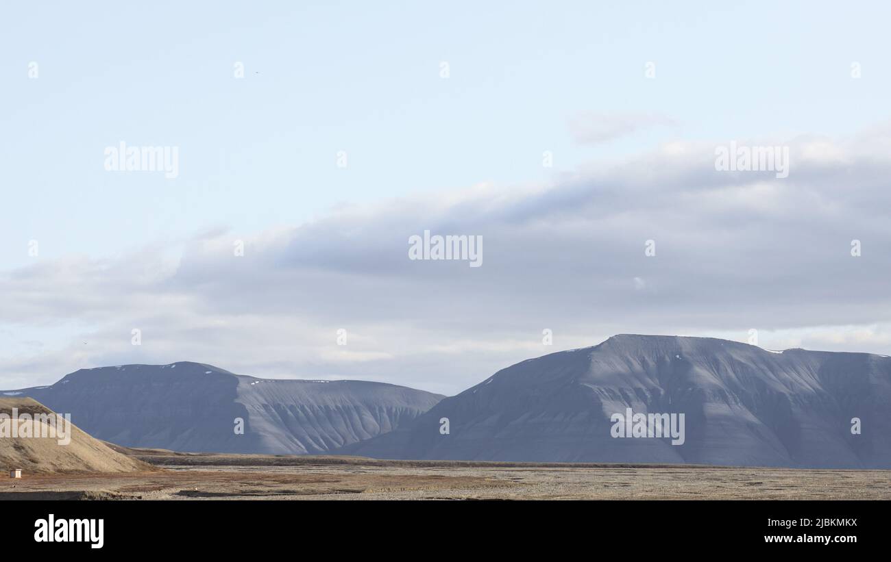 Photograph of rough landscape of Spitsbergen, Norway. Stock Photo
