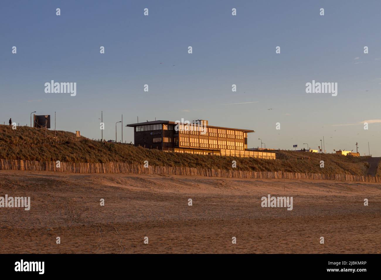 Sunset time at Zandvoort beach , Holland Stock Photo Alamy