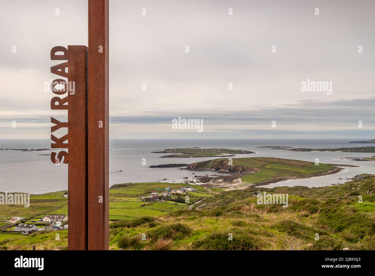 View of the Atlantic west coast of Ireland at Sky Road, County Galway Stock Photo