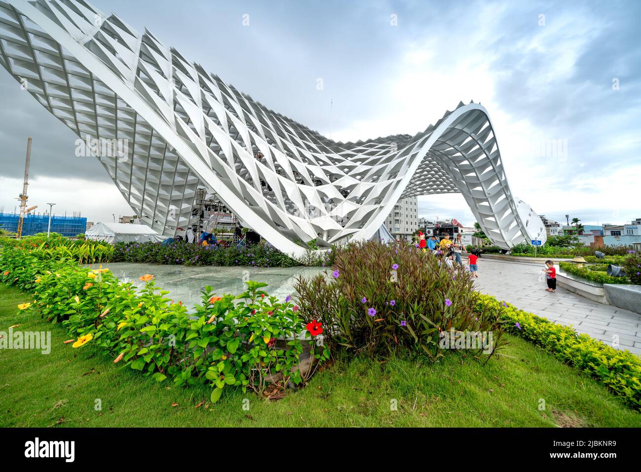 Da Nang City, Vietnam - April 30, 2022: APEC Da Nang Sculpture Park is one of the most attractive destinations for visitors. The main architectural hi Stock Photo