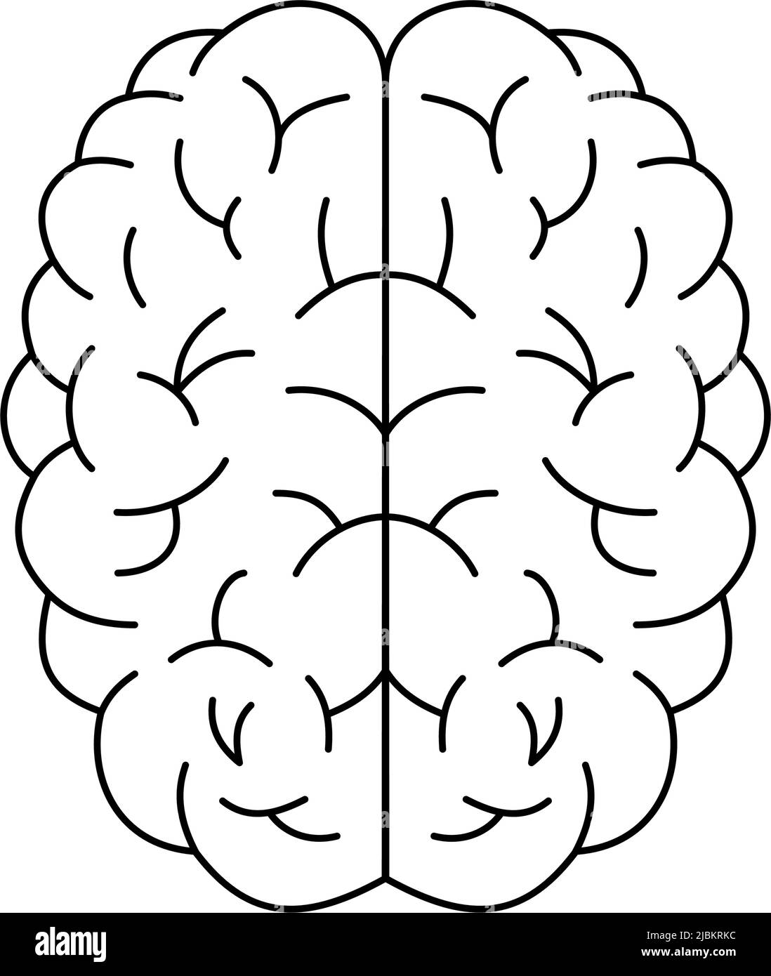 Human brain line icon. Brain symbol. Healthy internal organ sign. Stock Vector